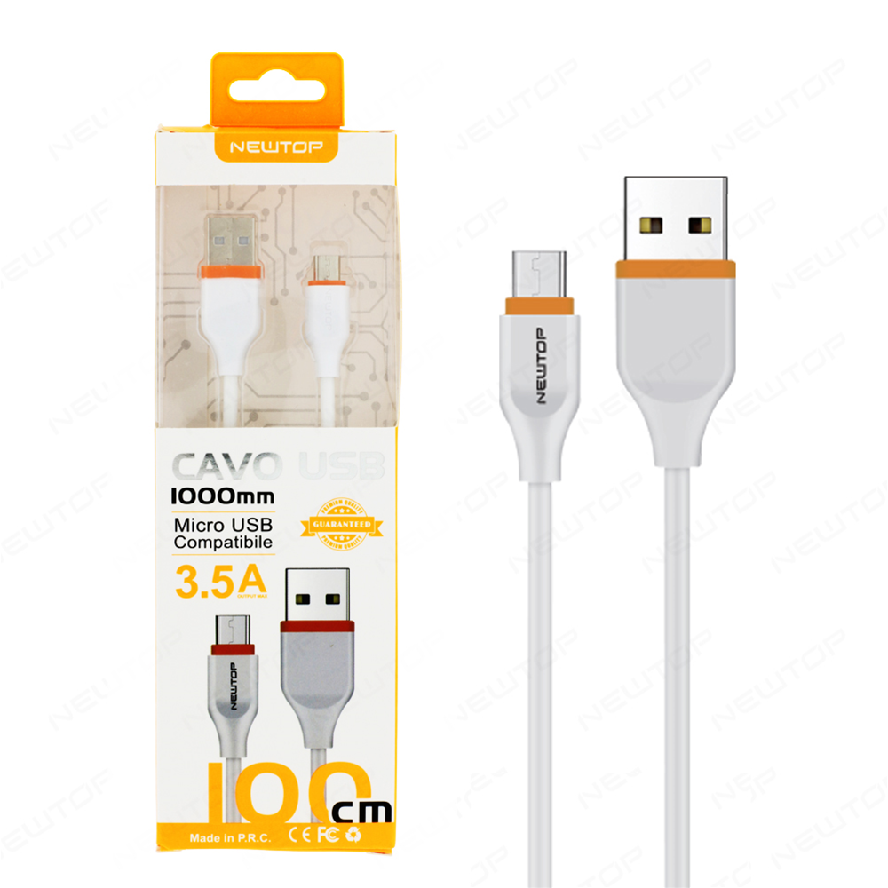 --130-11219 NEWTOP CAVO USB TO MICRO USB 3,5A Compatibile 100cm NT-27261