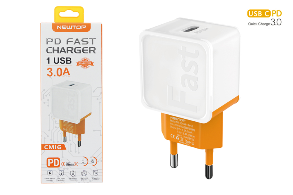 --450-11219 NEWTOP FAST CHARGER USB Type C FAST CHARGER 3.0 A Output