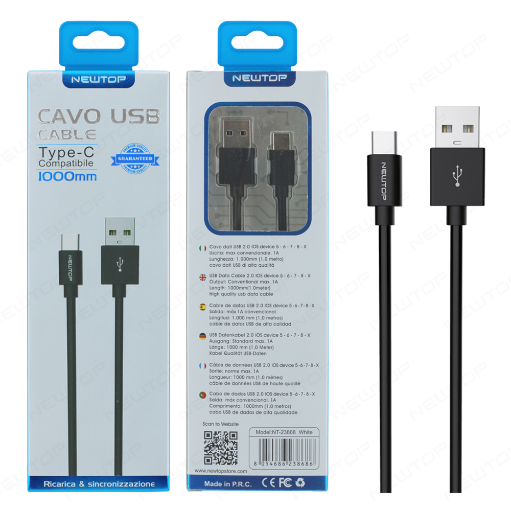 130-11219 NEWTOP CAVO USB To USB-TYE C 100cm NT-23871