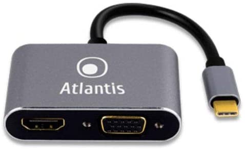1818-18220 ADATTATORE ATLANTIS A04-TC_HDMI + VGA da USB TYPE_C a HDMI+VGA