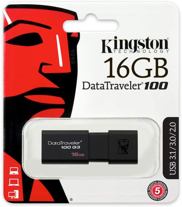 --504-10520 KINGSTON USB FLASH DT-100 G3 USB 3.0 16GB (Pendrive DT100 USB 3.0 - 16GB)