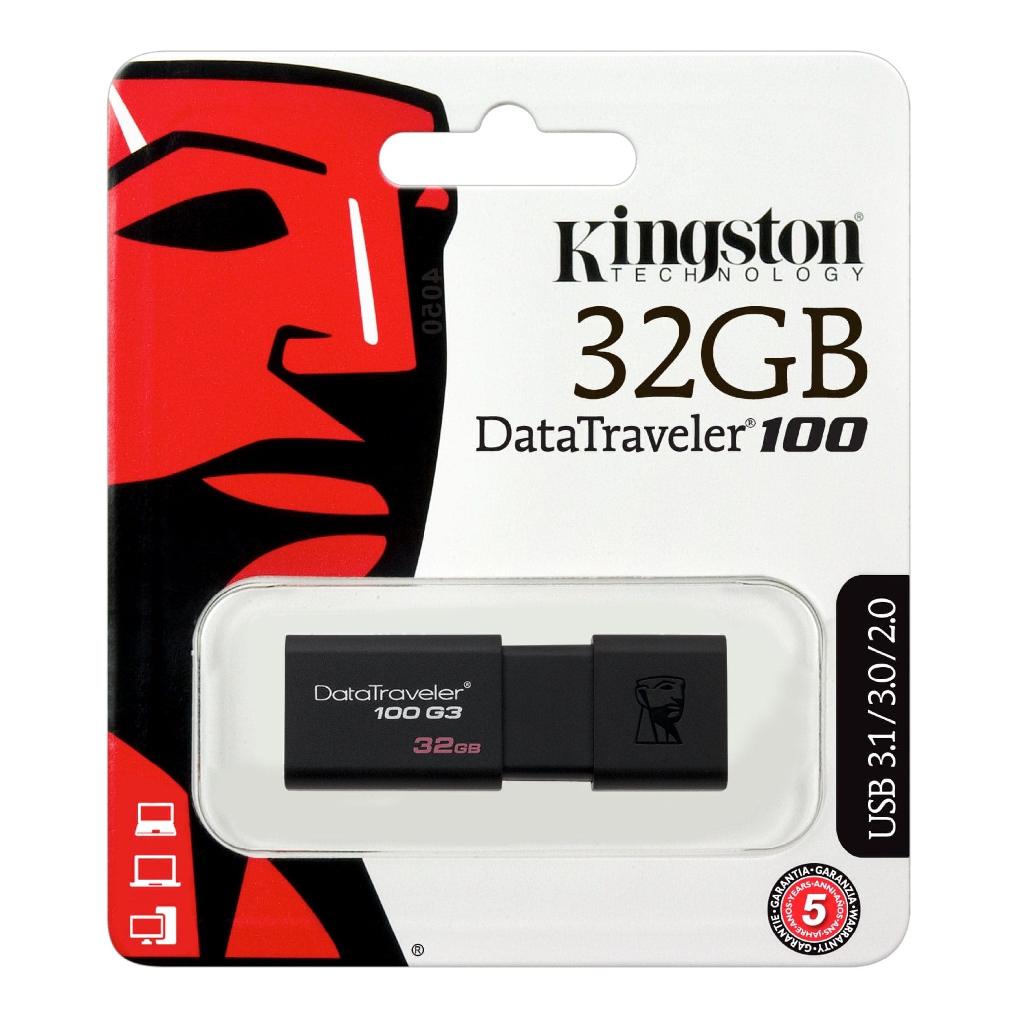 --624-10520 KINGSTON USB FLASH DT-100 G3 USB 3.0 32GB (Pendrive DT100 USB 3.0 - 32GB)